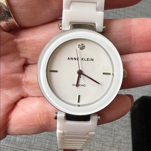 Anne Klein White Diamond Accent Ceramic Watch - Picture 2 of 12